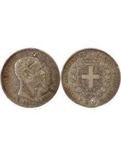 Sardaigne Victor Emmanuel II 1 lire Argent 1857 T Turin