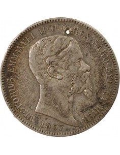 Sardaigne Victor Emmanuel II 1 lire Argent 1857 T Turin 2