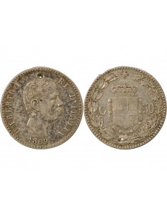 Italie Umberto I d'Italie 50 centesimi Argent 1889 R Rome