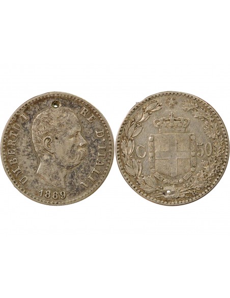 Italie Umberto I d'Italie 50 centesimi Argent 1889 R Rome