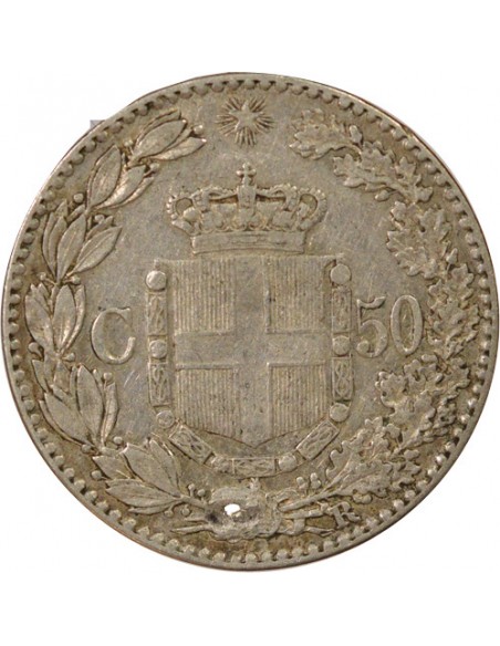 Italie Umberto I d'Italie 50 centesimi Argent 1889 R Rome
