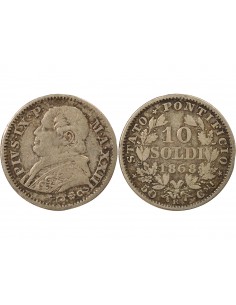 Vatican Pie IX 1 lira Argent 1868 R Rome