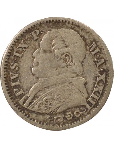 Vatican Pie IX 1 lira Argent 1868 R Rome