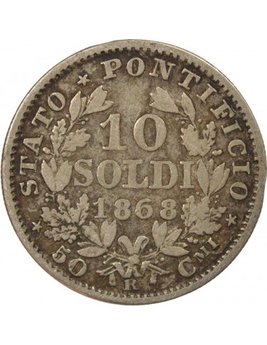 Vatican Pie IX 1 lira Argent 1868 R Rome