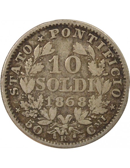 Vatican Pie IX 1 lira Argent 1868 R Rome