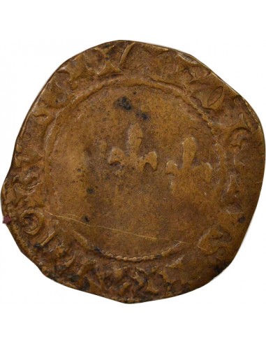 Charles VIII 1 blanc à la couronne Billon 1488-1498 D Lyon