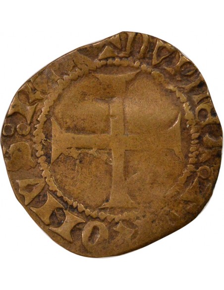 Charles VIII 1 blanc à la couronne Billon 1488-1498 D Lyon
