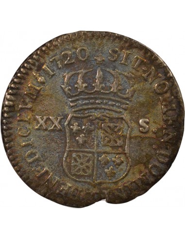 Louis XV Navarre 20 sols Argent 1720 T Nantes