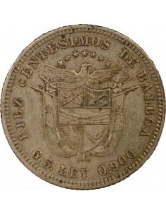 Panama 10 centesimos Argent 1904 Philadelphie 2