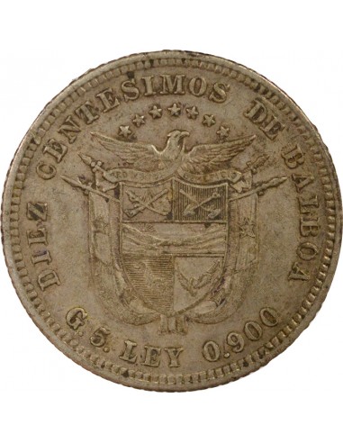 Panama 10 centesimos Argent 1904 Philadelphie