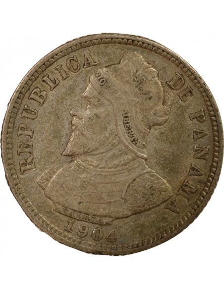 Panama 10 centesimos Argent 1904 Philadelphie