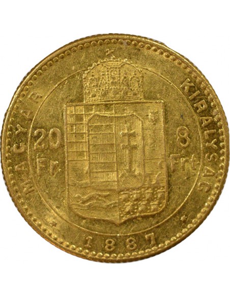 Roi de Hongrie 8 forint Or 1887 B Kremnitz