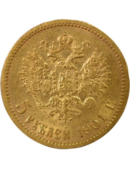 Russie Nicolas II 5 roubles Or 1901 Saint-Petersbourg