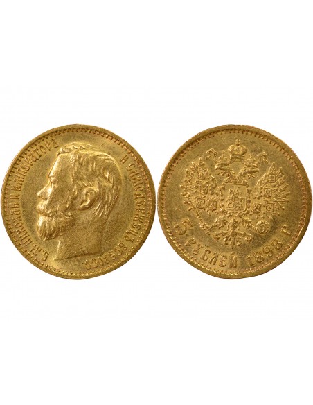 Russie Nicolas II 5 roubles Or 1898 Saint-Petersbourg
