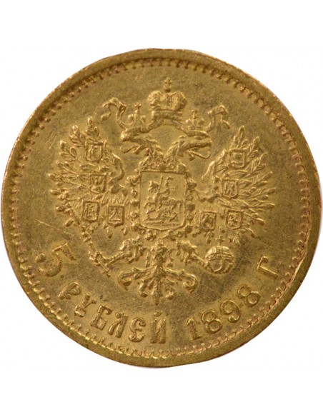 Russie Nicolas II 5 roubles Or 1898 Saint-Petersbourg