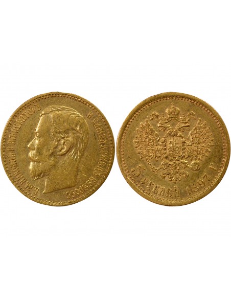 Russie Nicolas II 5 roubles Or 1897 Saint-Petersbourg
