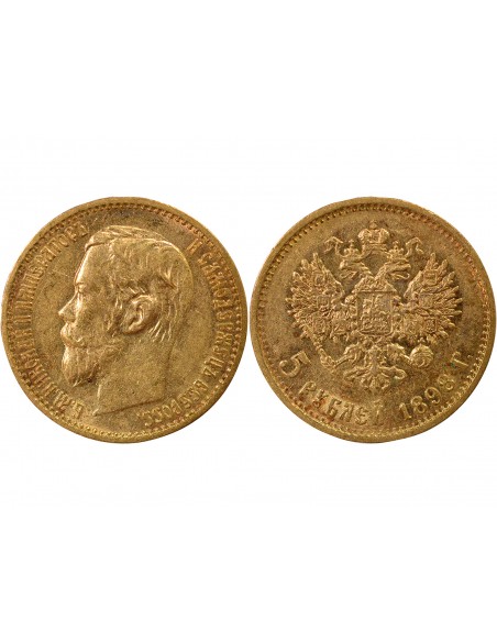 Russie Nicolas II 5 roubles Or 1898 Saint-Petersbourg