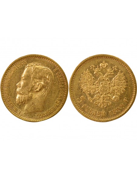 Russie Nicolas II 5 roubles Or 1898 Saint-Petersbourg