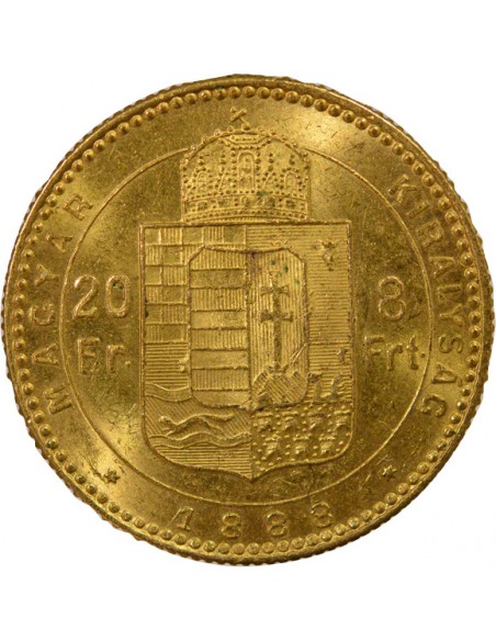 Roi de Hongrie 8 forint Or 1888 B Kremnitz