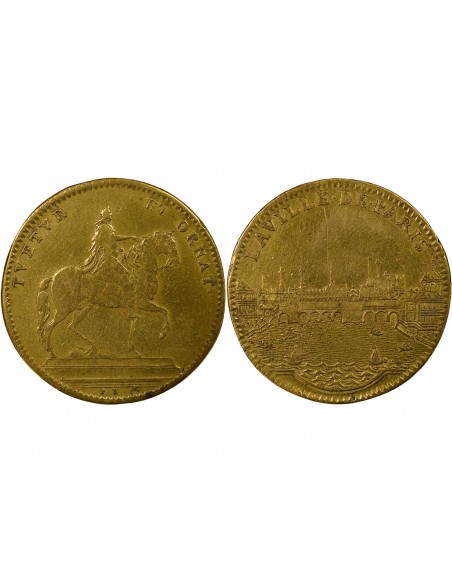 Louis XIV Ville de Paris Jeton Laiton Après 1668