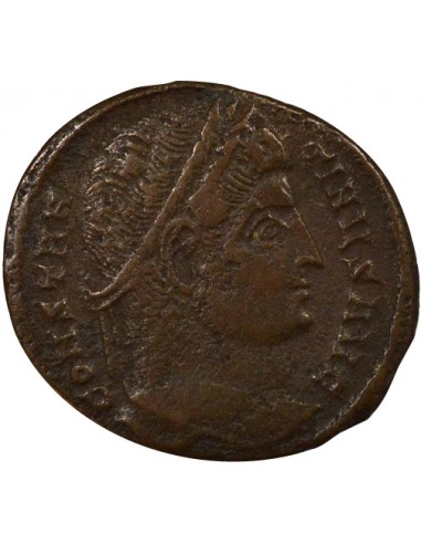 Rome Empire Constantin Ier Porte de Camp Nummus Cuivre 325 Ticinum