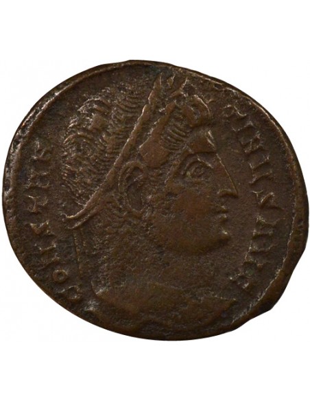 Rome Empire Constantin Ier Porte de Camp Nummus Cuivre 325 Ticinum