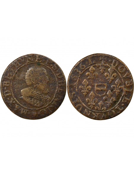 Maximilien de Béthune 1 double tournois Cuivre 1636 Henrichemont