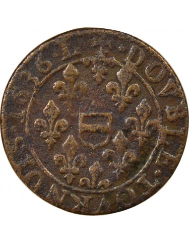 Maximilien de Béthune 1 double tournois Cuivre 1636 Henrichemont