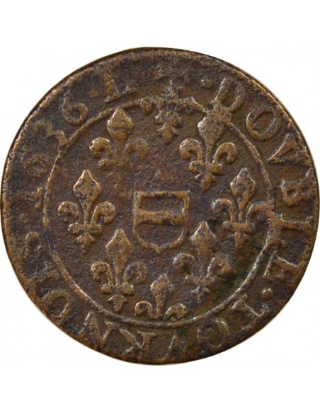 Maximilien de Béthune 1 double tournois Cuivre 1636 Henrichemont