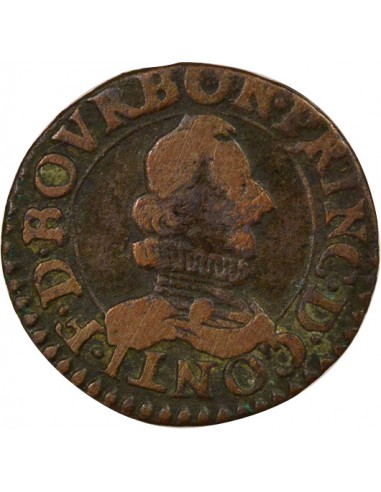 Gaston d'Orléans Type 8 1 double tournois Cuivre 1638 Trévoux