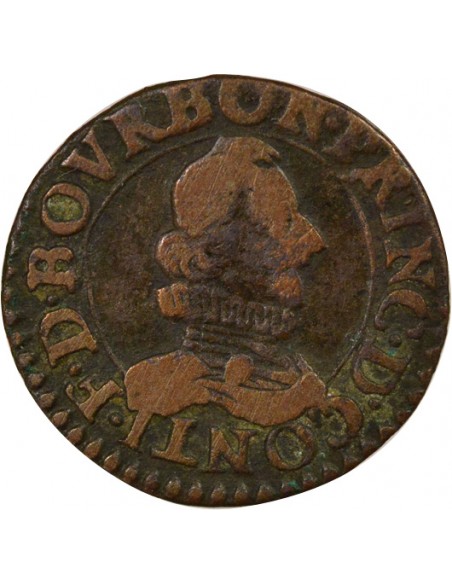 Gaston d'Orléans Type 8 1 double tournois Cuivre 1638 Trévoux