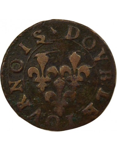 Gaston d'Orléans Type 8 1 double tournois Cuivre 1638 Trévoux