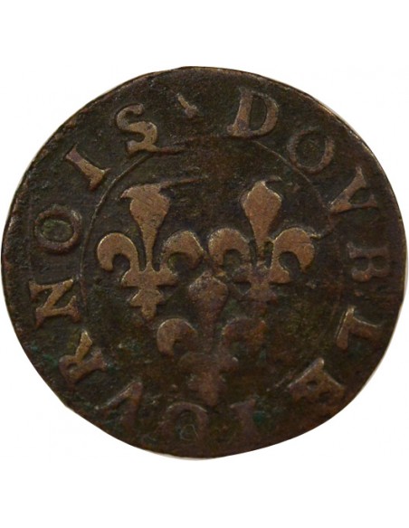 Gaston d'Orléans Type 8 1 double tournois Cuivre 1638 Trévoux