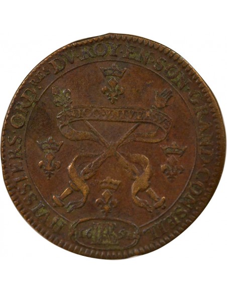 Louis XIV Huissiers du Grand Conseil Jeton Cuivre 1651