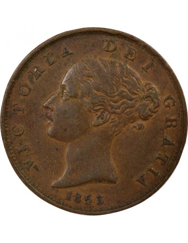 Reine Portrait Jeune 1/2 penny Bronze 1853 Londres