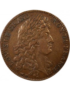 Louis XIV Trésor Royal Jeton Cuivre 1683 Nuremberg 2