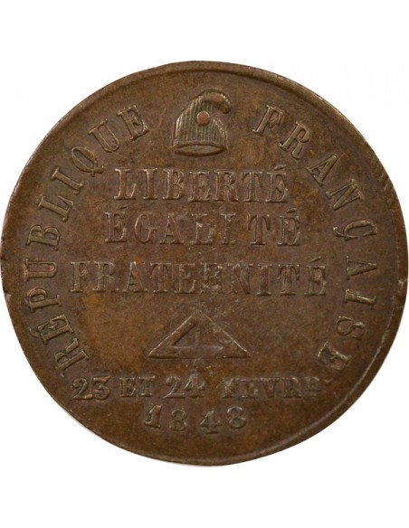 Soulèvement Février 1848 Jeton Cuivre 1848