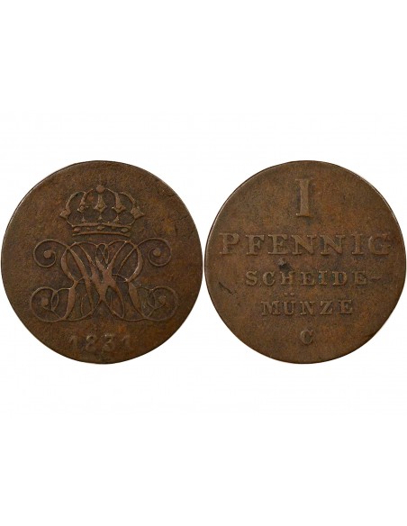 Allemagne Guillaume IV 1 pfennig Cuivre 1831