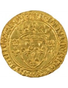 Louis XI A la Couronne 1 ecu d'or à la couronne Or 1461-1474 Y Bourges 2