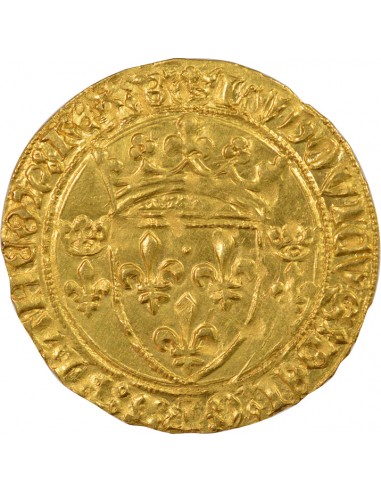 Louis XI A la Couronne 1 ecu d'or à la couronne Or 1461-1474 Y Bourges