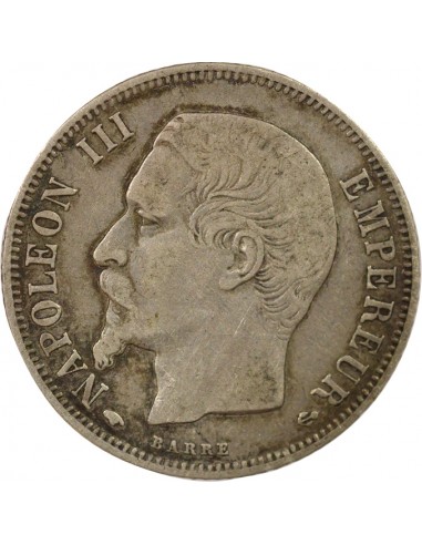 Napoléon III Tête nue 1 franc Argent 1858 A - Paris