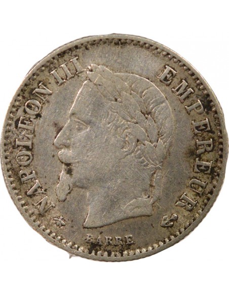 Bonaparte Charles Louis Napoléon (Napoléon III) Grand Module 20 centimes Argent 1868 A - Paris