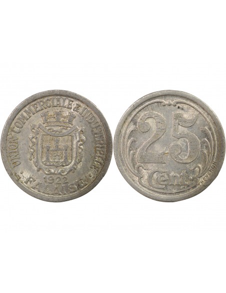 Union Commerciale et Industrielle 25 centimes Aluminium 1922