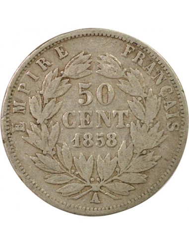 Napoléon III 50 centimes Argent 1858 A - Paris