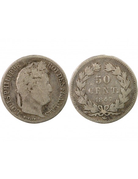 Louis-Philippe Ier 50 centimes Argent 1847 A - Paris