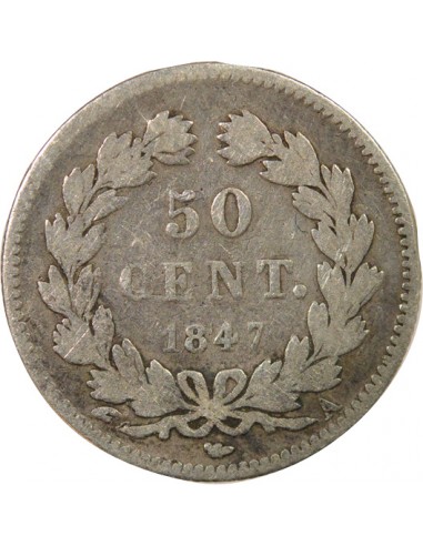 Louis-Philippe Ier 50 centimes Argent 1847 A - Paris