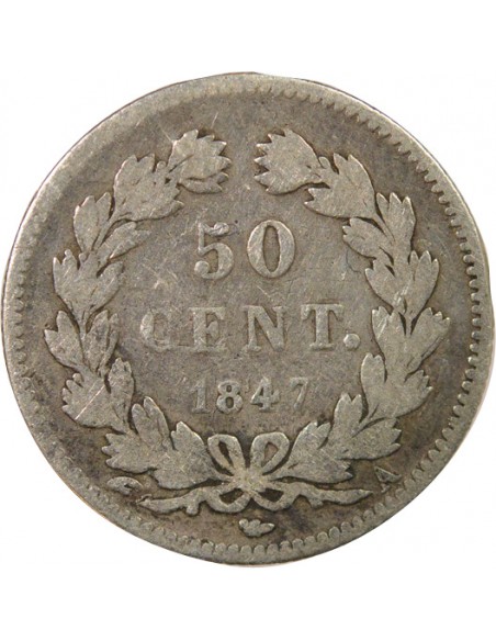 Louis-Philippe Ier 50 centimes Argent 1847 A - Paris
