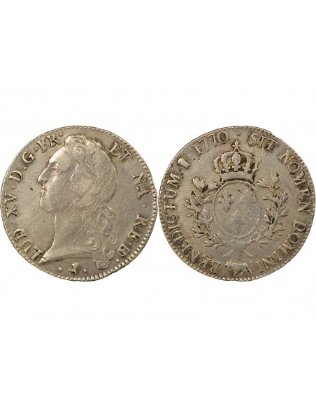 Louis XV Au Bandeau 1 écu Argent 1770 Pau