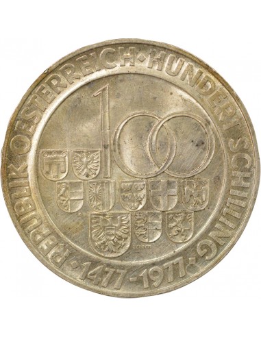 Autriche Atelier de Hall 100 schilling Argent 1977 A Vienne