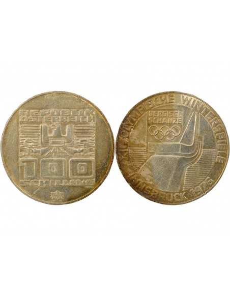 Autriche Jeux Olympiques d’Innsbruck 100 schilling Argent 1976 Hall